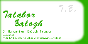 talabor balogh business card